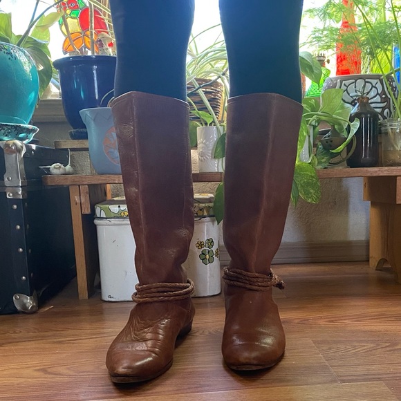 VTG US Polo Assn. Genuine Leather Riding Boots. Size 7. Pull on. Caramel Brown. - Picture 12 of 16